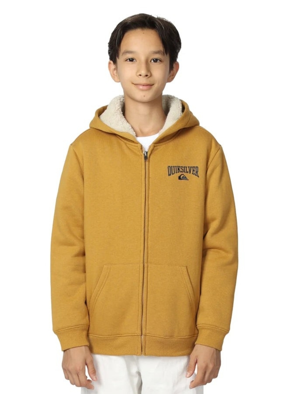 Quiksilver Boys' Mustard Sherpa Zip Hoodie